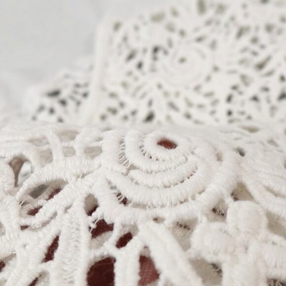 KOBI HALPERIN Open Front Cardigan Womens Small White Lace Crochet Wrap Draped - Picture 11 of 16